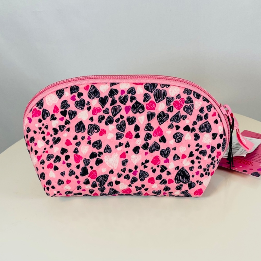 ❤️Vera Bradley Love You Snoopy Clamshell Cosmetic Case Valentines Day Makeup - Picture 2 of 4